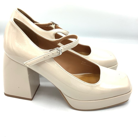 lisa vicky Shoes - Lisa Vicky Elegant Cream Mary Jane Block Heels